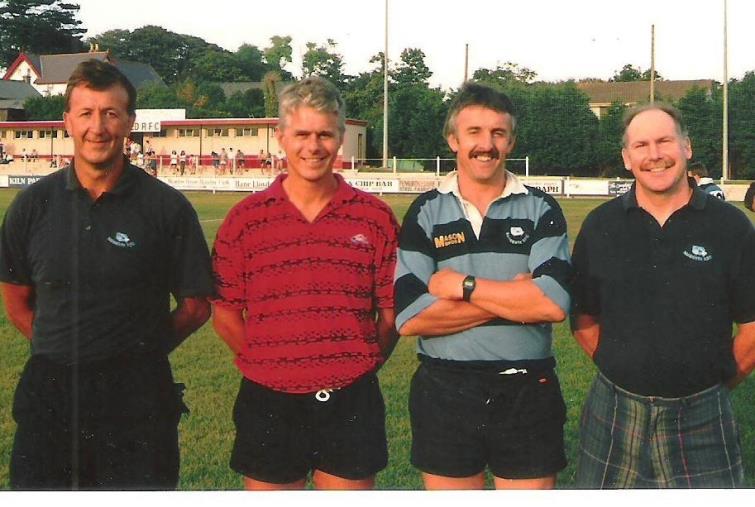  Geraint Bowen, with coaches Richard Jones, Martin James and Rob Lewis